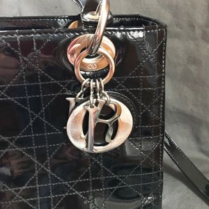 Medium authentic patent leather lady Dior bag